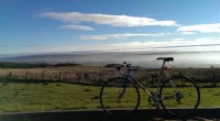 Head above the clouds this morning. 1st ride of the next years metric century challenge done — at Tak Me Doon Road.